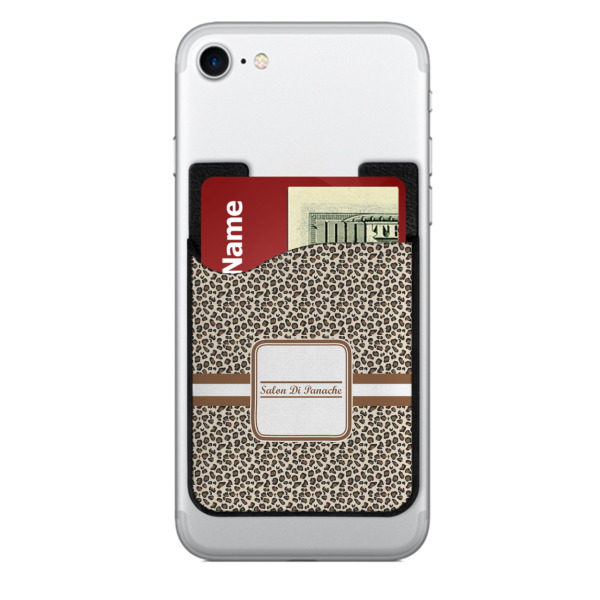 Custom Leopard Print 2-in-1 Cell Phone Credit Card Holder & Screen Cleaner (Personalized)