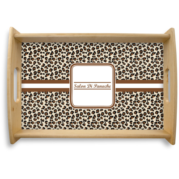 Custom Leopard Print Natural Wooden Tray - Small (Personalized)