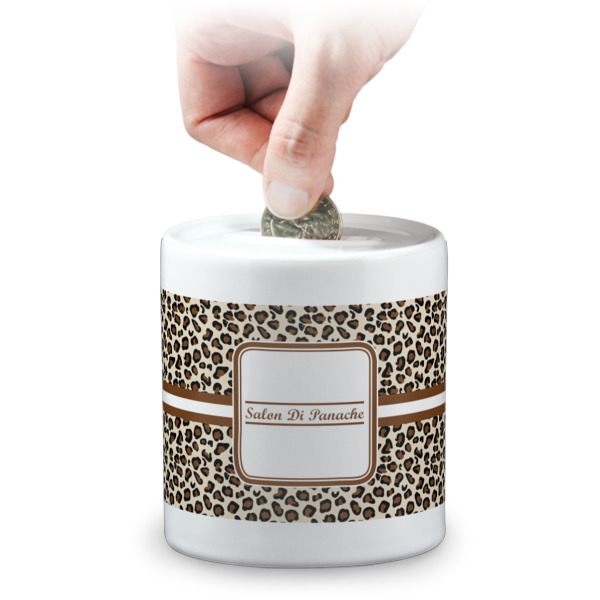 Custom Leopard Print Coin Bank (Personalized)
