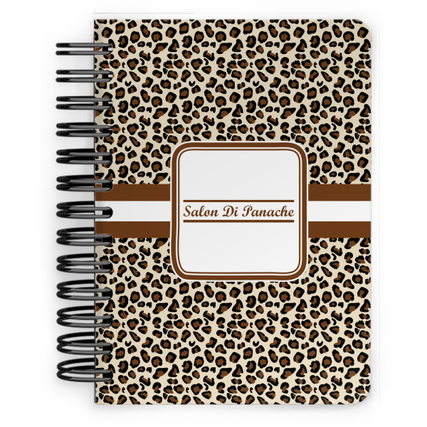 Custom Leopard Print Spiral Notebook - 5x7 w/ Name and Initial