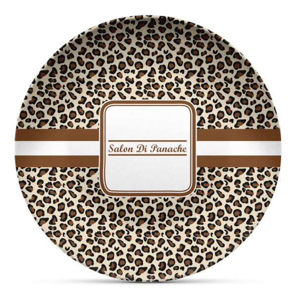 Custom Leopard Print Microwave Safe Plastic Plate - Composite Polymer (Personalized)