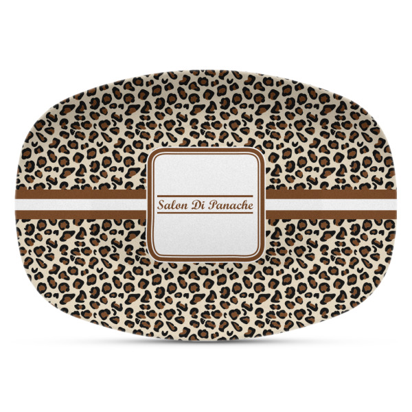 Custom Leopard Print Plastic Platter - Microwave & Oven Safe Composite Polymer (Personalized)