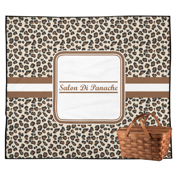 Custom Leopard Print Outdoor Picnic Blanket (Personalized)