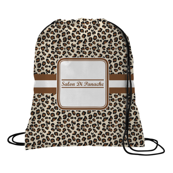 Custom Leopard Print Drawstring Backpack (Personalized)