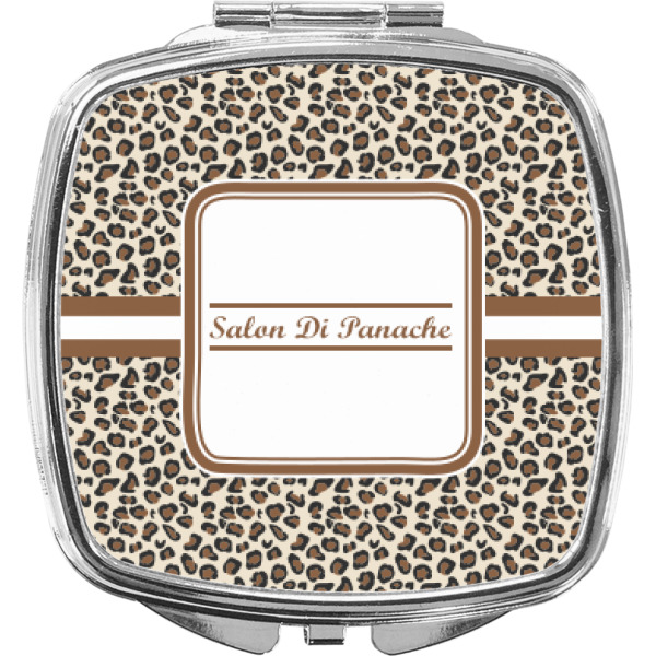 Custom Leopard Print Compact Makeup Mirror (Personalized)