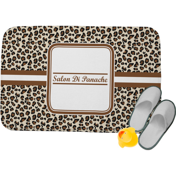 Custom Leopard Print Memory Foam Bath Mat (Personalized)