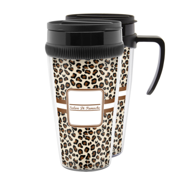 Custom Leopard Print Acrylic Travel Mug (Personalized)