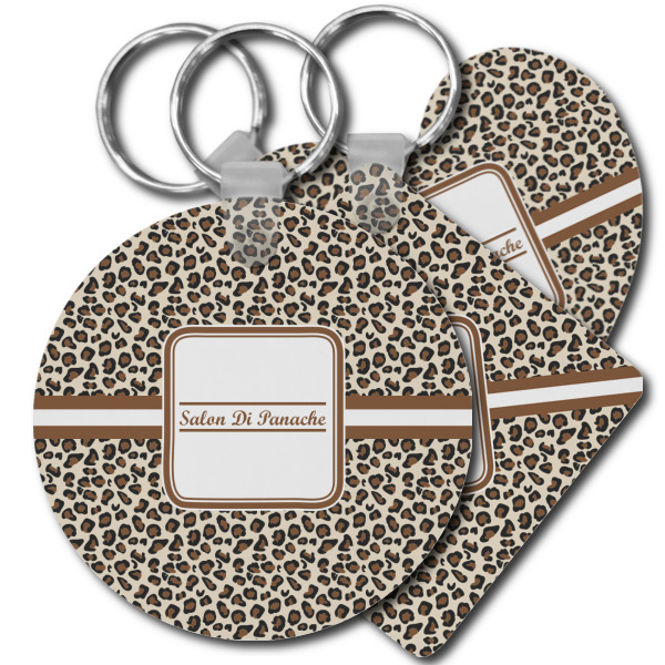 Custom Leopard Print Plastic Keychain (Personalized)