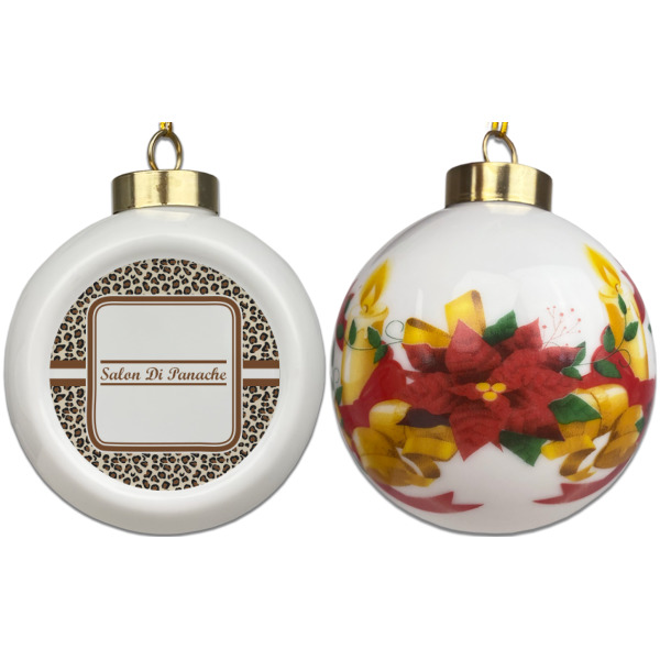 Custom Design - Ceramic Christmas Ornament - Poinsettias (APPROVAL)