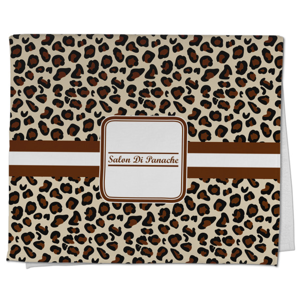 Custom Leopard Print Kitchen Towel - Poly Cotton w/ Name and Initial