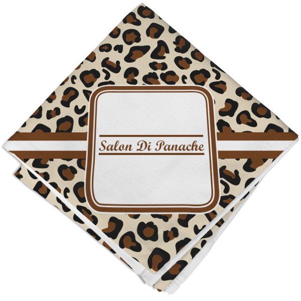 Custom Leopard Print Cloth Napkin w/ Name and Initial