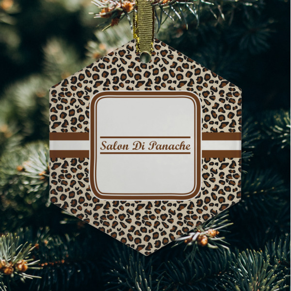 Custom Design - Frosted Glass Ornament - Hexagon (Lifestyle)