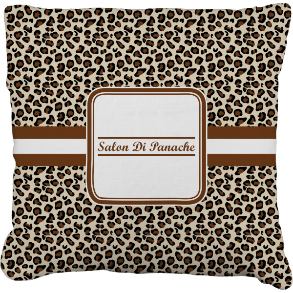 Custom Leopard Print Faux-Linen Throw Pillow 18" (Personalized)