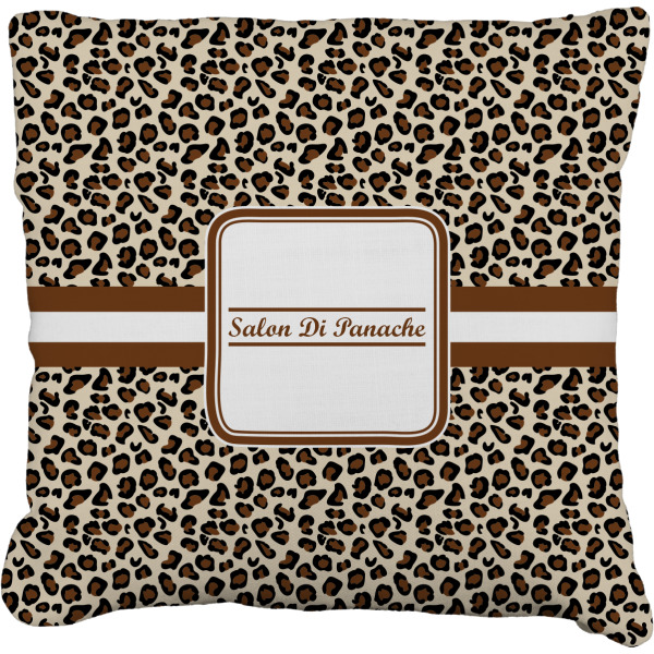 Custom Leopard Print Faux-Linen Throw Pillow 20" (Personalized)