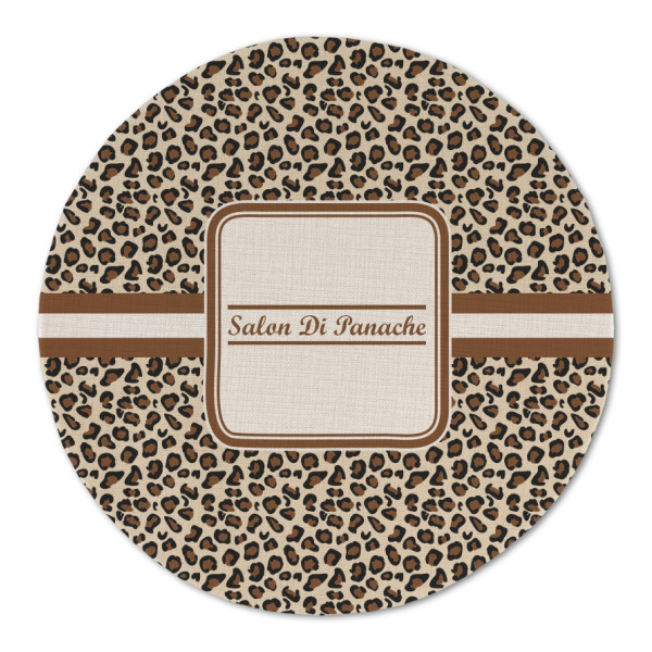 Custom Leopard Print Round Linen Placemat (Personalized)
