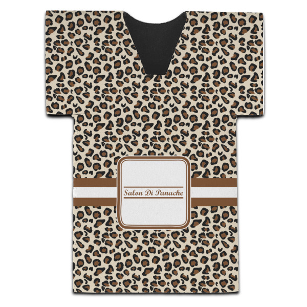 Custom Leopard Print Jersey Bottle Cooler (Personalized)
