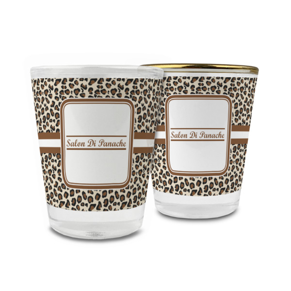 Custom Leopard Print Glass Shot Glass - 1.5 oz (Personalized)