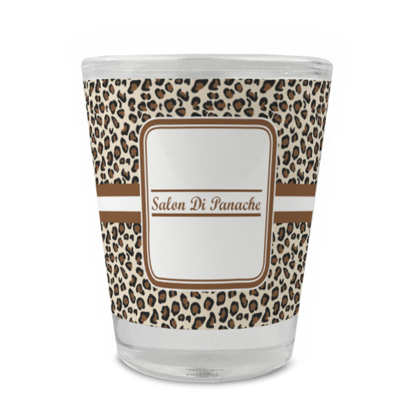 Custom Leopard Print Glass Shot Glass - 1.5 oz - Single (Personalized)