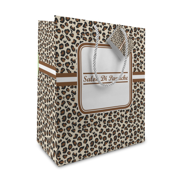 Custom Leopard Print Medium Gift Bag (Personalized)