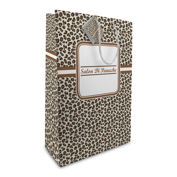 Custom Leopard Print Large Gift Bag (Personalized)
