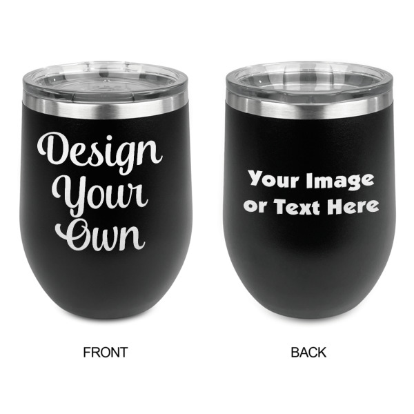 Custom Design - Stainless Wine Tumblers - Black - Double Sided - Approval