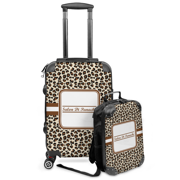 Custom Leopard Print Kids 2-Piece Luggage Set - Suitcase & Backpack (Personalized)