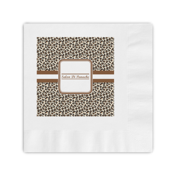 Custom Leopard Print Coined Cocktail Napkins (Personalized)