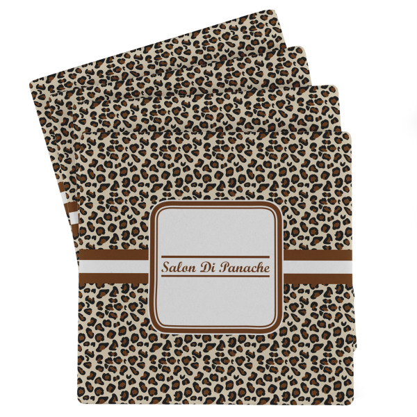 Custom Leopard Print Absorbent Stone Coasters - Set of 4 (Personalized)