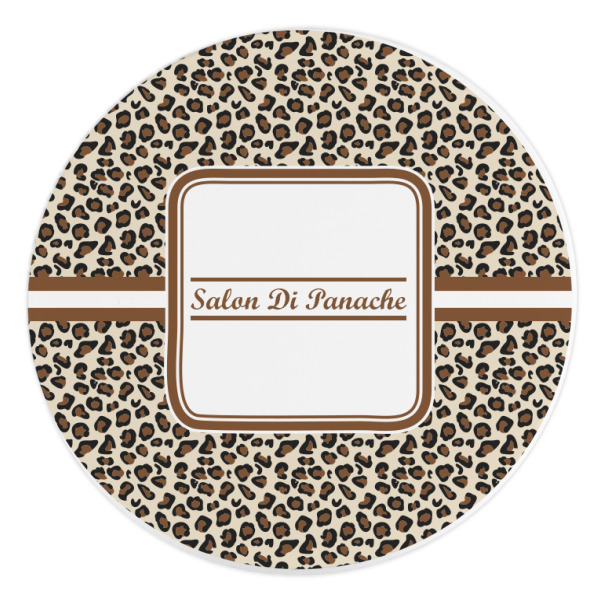 Custom Leopard Print Round Stone Trivet (Personalized)