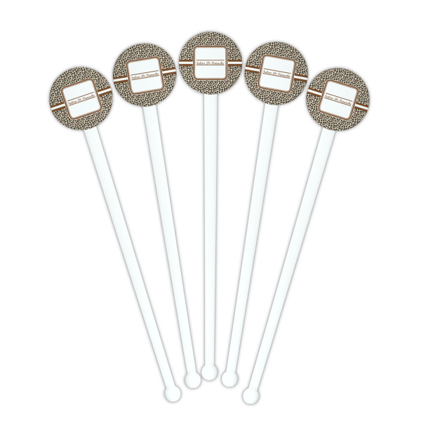 Custom Design - White Plastic 7" Stir Stick - Round - Fan View