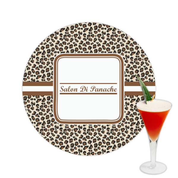 Custom Leopard Print Printed Drink Topper -  2.5" (Personalized)