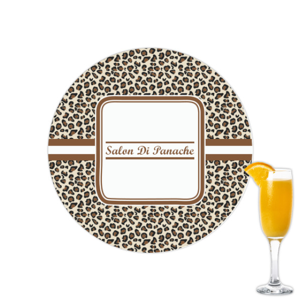 Custom Leopard Print Printed Drink Topper - 2.15" (Personalized)