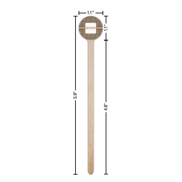Custom Design - Wooden 6" Stir Stick - Round - Dimensions