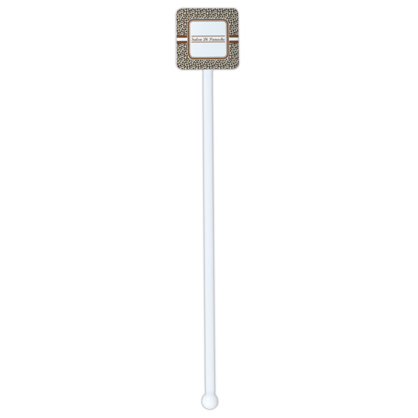 Custom Design - White Plastic Stir Stick - Square - Single Stick