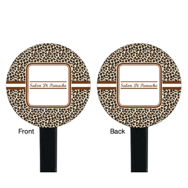 Custom Design - Black Plastic 7" Stir Stick - Double Sided - Round - Front & Back
