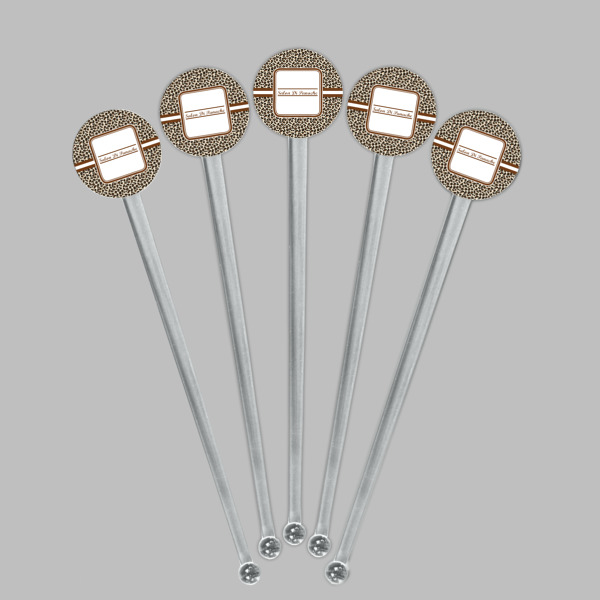 Custom Design - Clear Plastic 7" Stir Stick - Round - Fan View