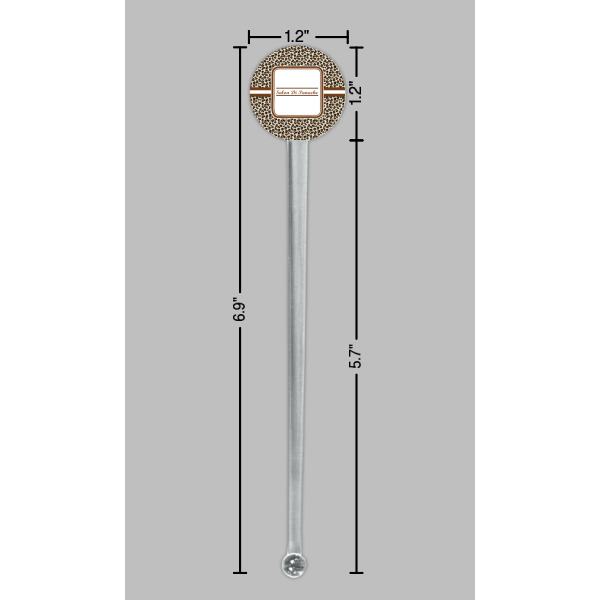 Custom Design - Clear Plastic 7" Stir Stick - Round - Dimensions