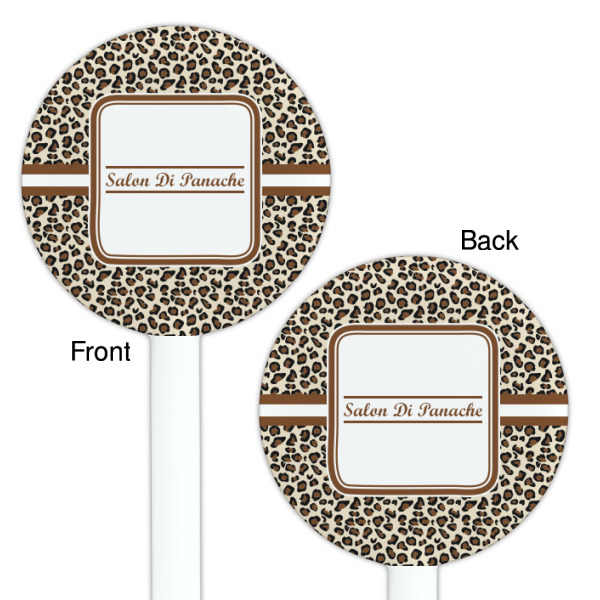 Custom Design - White Plastic 5.5" Stir Stick - Double Sided - Round - Front & Back