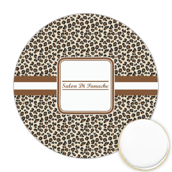 Custom Leopard Print Printed Cookie Topper - Round (Personalized)