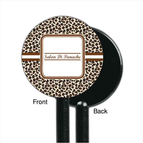 Custom Design - Black Plastic 5.5" Stir Stick - Single Sided - Round - Front & Back