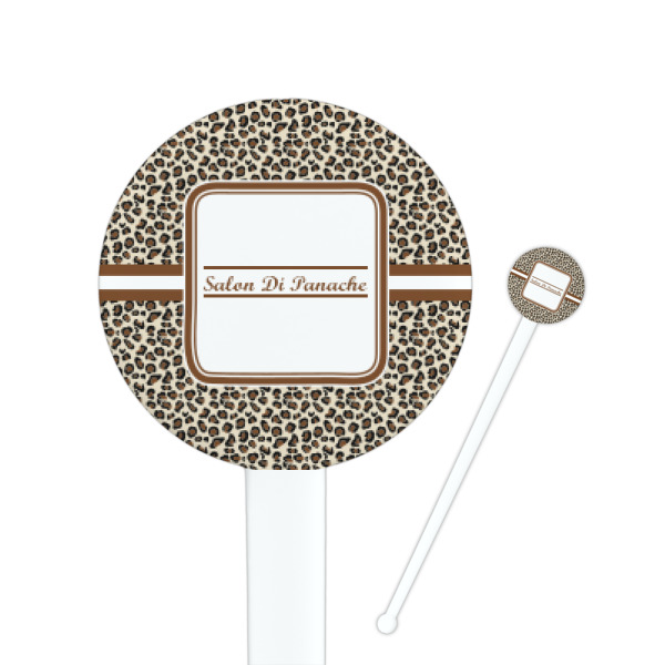 Custom Leopard Print Round Plastic Stir Sticks (Personalized)