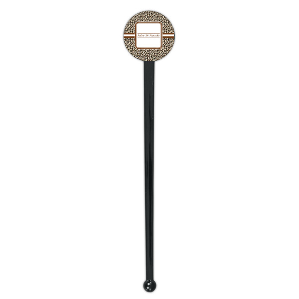 Custom Design - Black Plastic 7" Stir Stick - Round - Single Stick