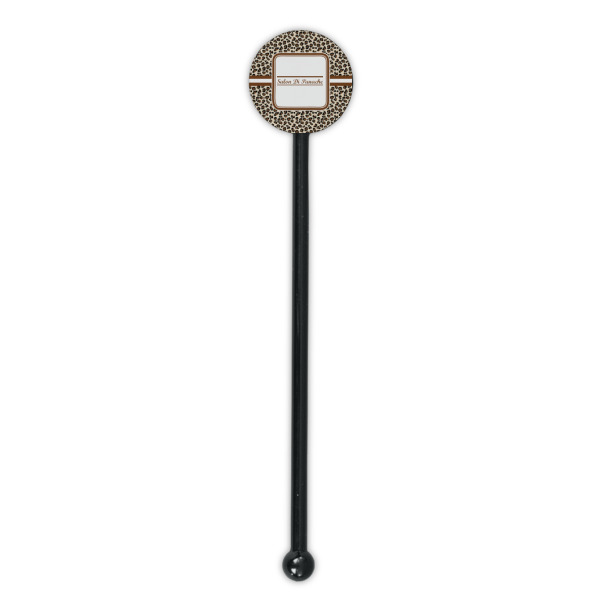 Custom Design - Black Plastic 5.5" Stir Stick - Round - Single Stick