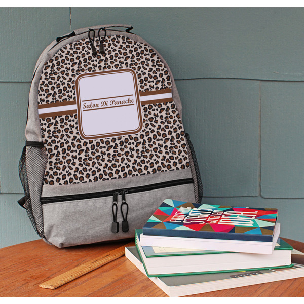 Custom Design - Large Backpack - Gray - On Desk