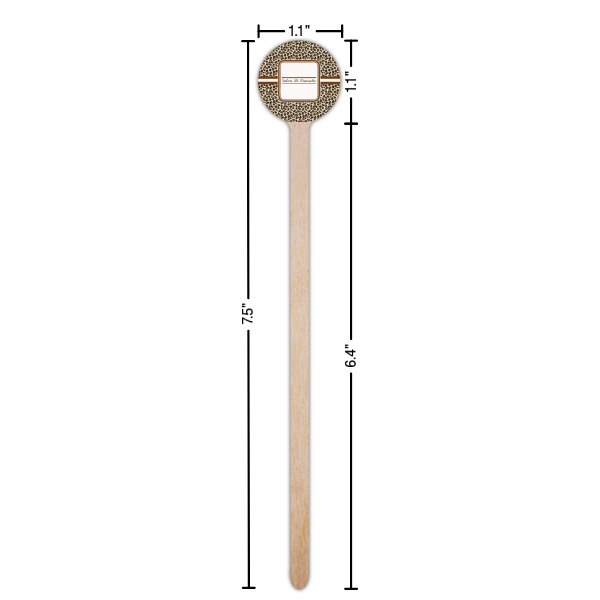 Custom Design - Wooden 7.5" Stir Stick - Round - Dimensions