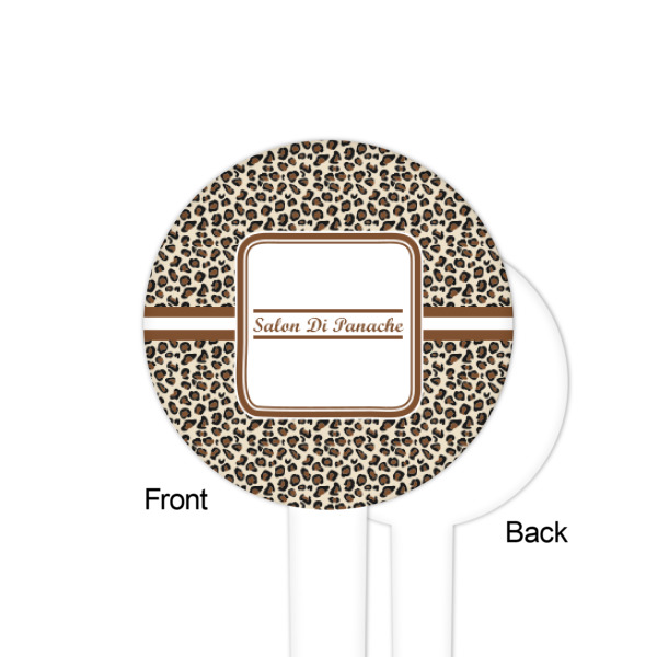 Custom Design - White Plastic 4" Food Pick - Round - Single Sided - Front & Back