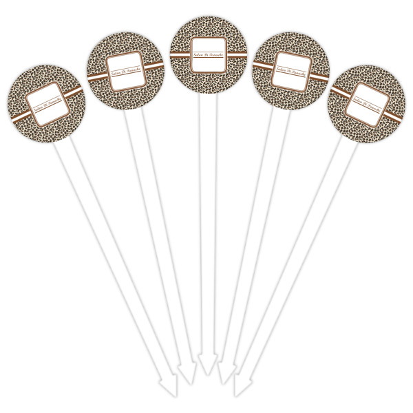 Custom Design - White Plastic 6" Food Pick - Round - Fan View