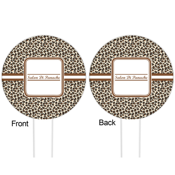 Custom Design - White Plastic 6" Food Pick - Round - Double Sided - Front & Back