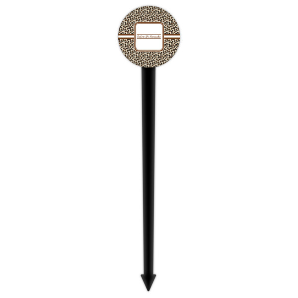 Custom Design - Black Plastic 6" Food Pick - Round - Single Pick