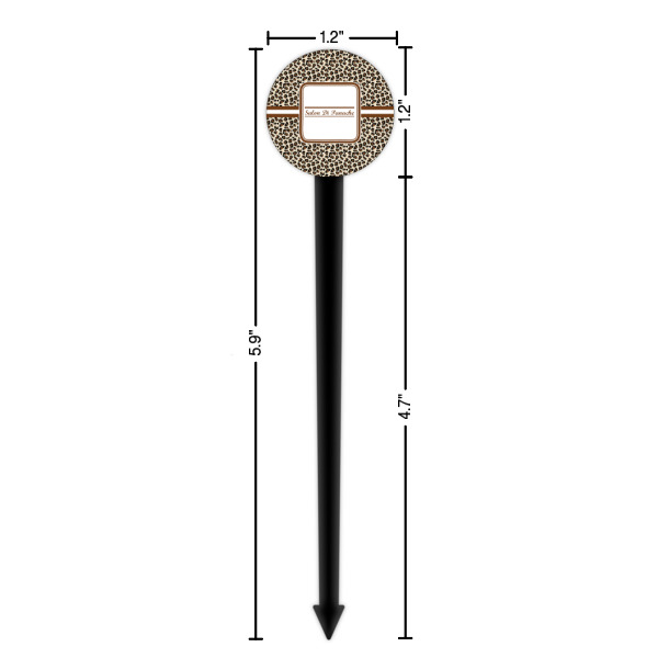 Custom Design - Black Plastic 6" Food Pick - Round - Dimensions